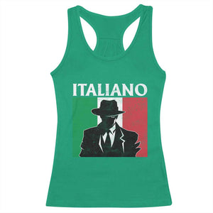 Italiano Italian Mafia Sicilian Gangster Italy Flag Racerback Tank Top TS11 Irish Green Print Your Wear