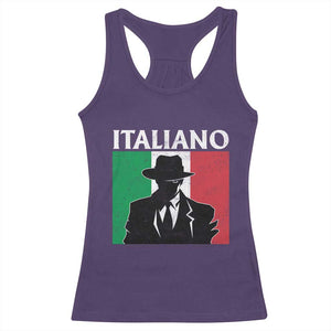 Italiano Italian Mafia Sicilian Gangster Italy Flag Racerback Tank Top TS11 Purple Print Your Wear