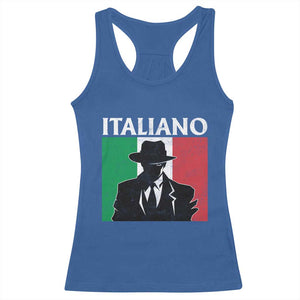 Italiano Italian Mafia Sicilian Gangster Italy Flag Racerback Tank Top TS11 Royal Blue Print Your Wear