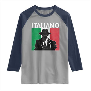 Italiano Italian Mafia Sicilian Gangster Italy Flag Raglan Shirt TS11 Sport Gray Navy Print Your Wear