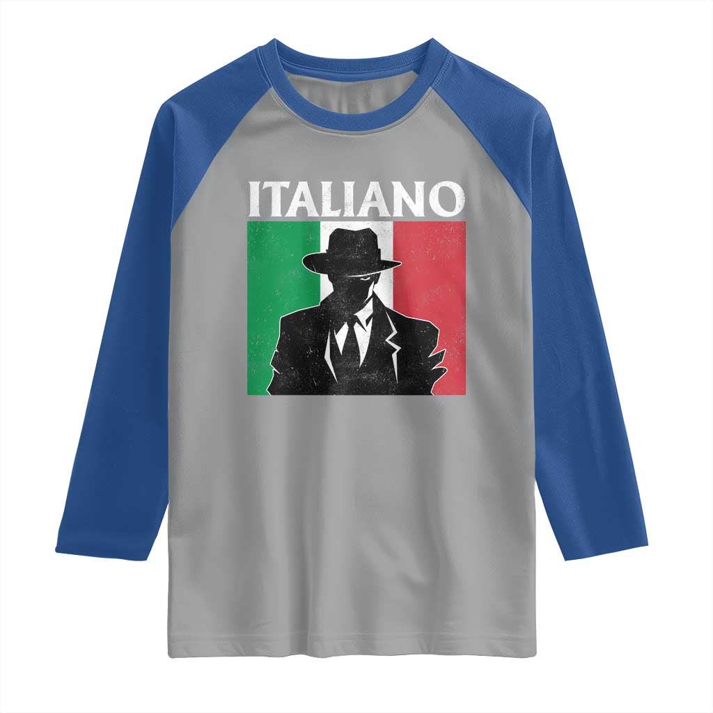 Italiano Italian Mafia Sicilian Gangster Italy Flag Raglan Shirt TS11 Sport Gray Royal Print Your Wear