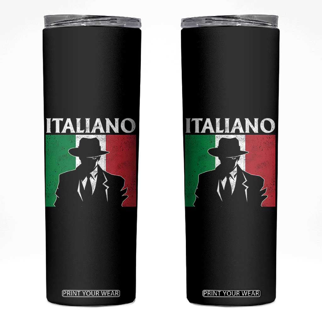 Italiano Italian Mafia Sicilian Gangster Italy Flag Skinny Tumbler TS11 Black Print Your Wear