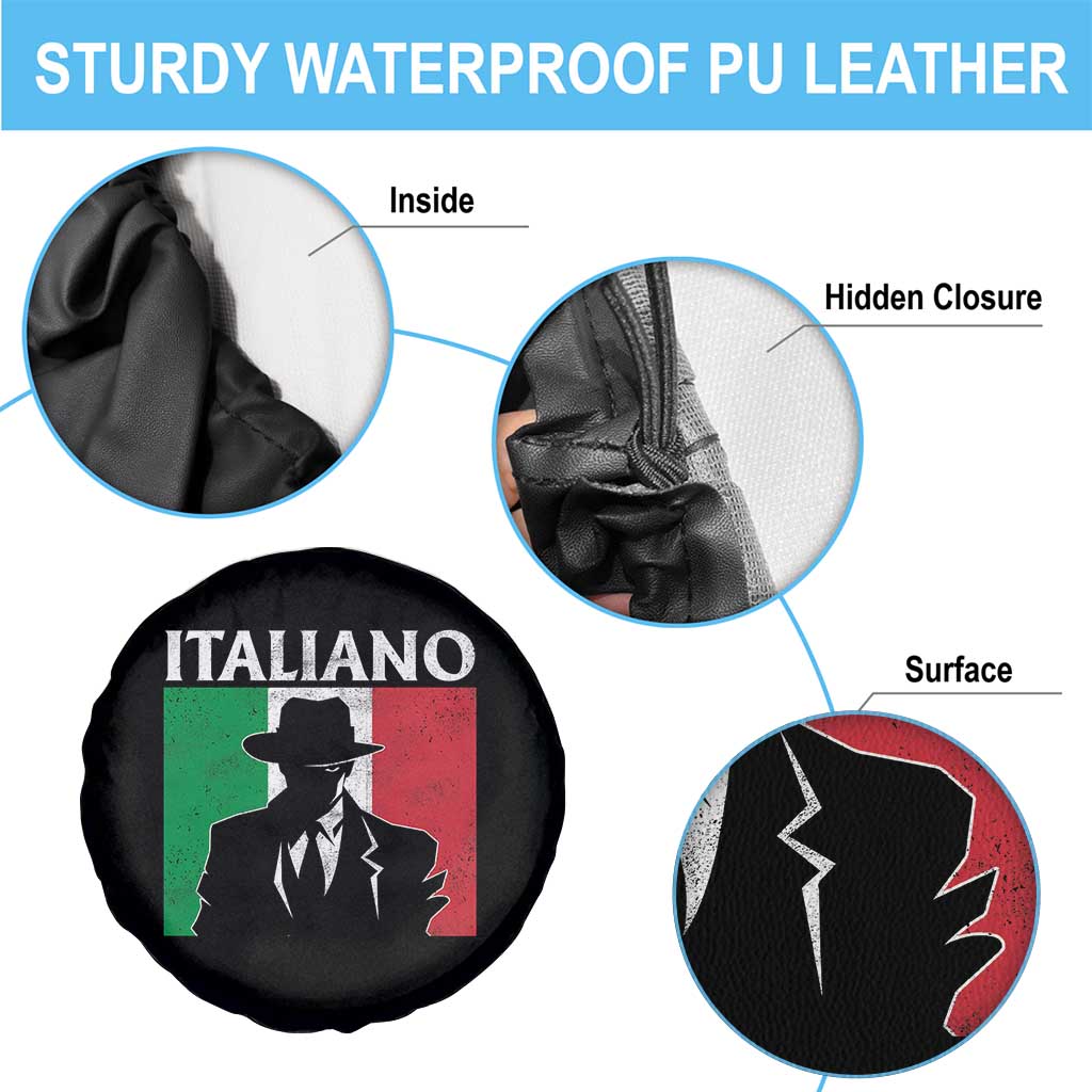 Italiano Italian Mafia Sicilian Gangster Italy Flag Spare Tire Cover TS11 Print Your Wear