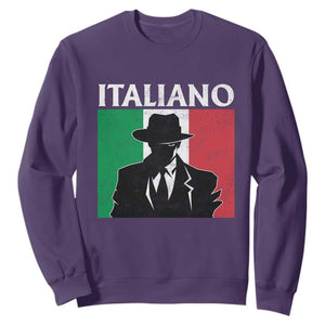 Italiano Italian Mafia Sicilian Gangster Italy Flag Sweatshirt TS11 Purple Print Your Wear
