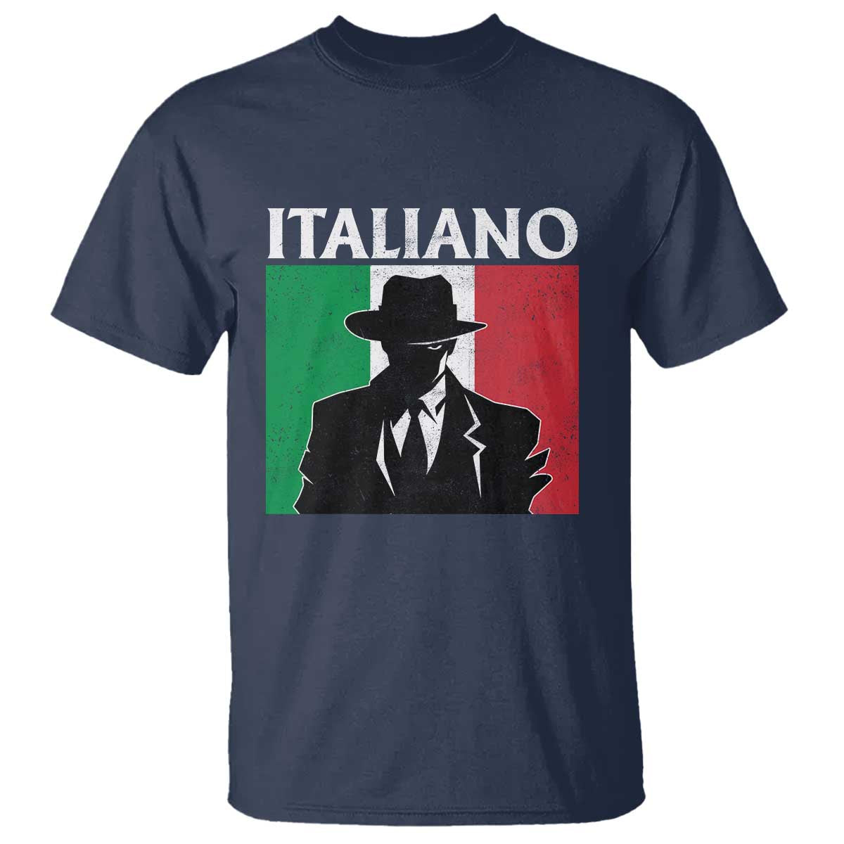 Italiano Italian Mafia Sicilian Gangster Italy Flag T Shirt TS11 Navy Print Your Wear