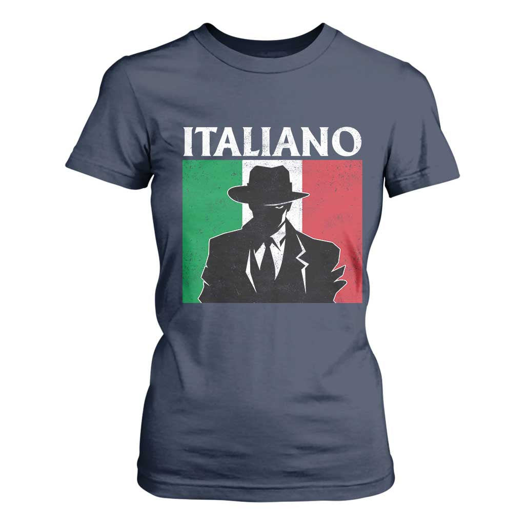 Italiano Italian Mafia Sicilian Gangster Italy Flag T Shirt For Women TS11 Navy Print Your Wear