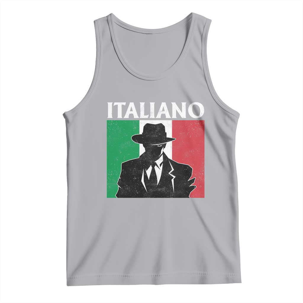 Italiano Italian Mafia Sicilian Gangster Italy Flag Tank Top TS11 Athletic Heather Print Your Wear