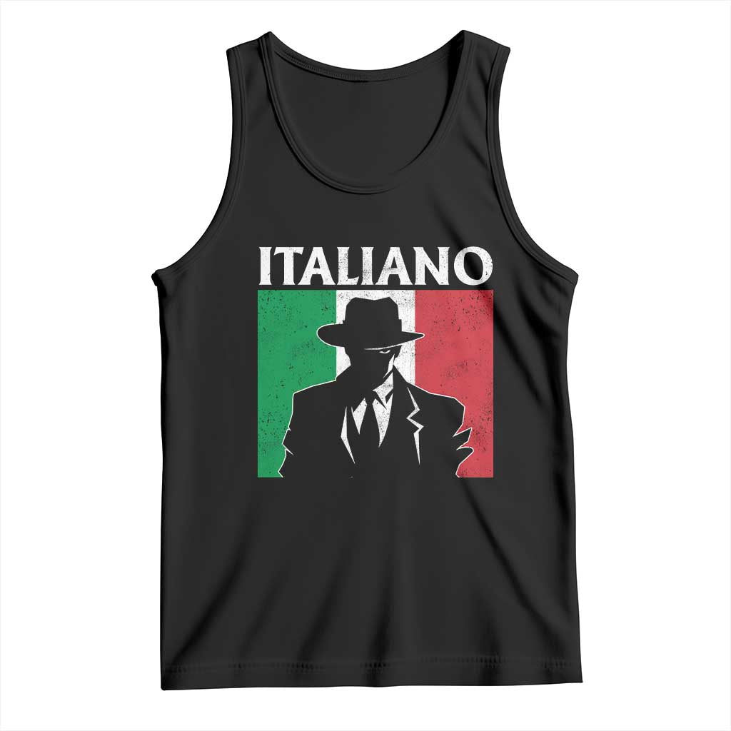 Italiano Italian Mafia Sicilian Gangster Italy Flag Tank Top TS11 Black Print Your Wear