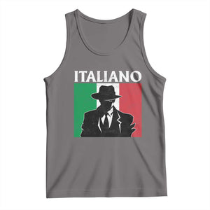 Italiano Italian Mafia Sicilian Gangster Italy Flag Tank Top TS11 Deep Heather Print Your Wear