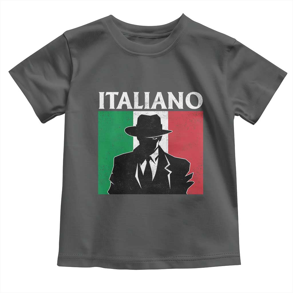 Italiano Italian Mafia Sicilian Gangster Italy Flag Toddler T Shirt TS11 Dark Heather Print Your Wear