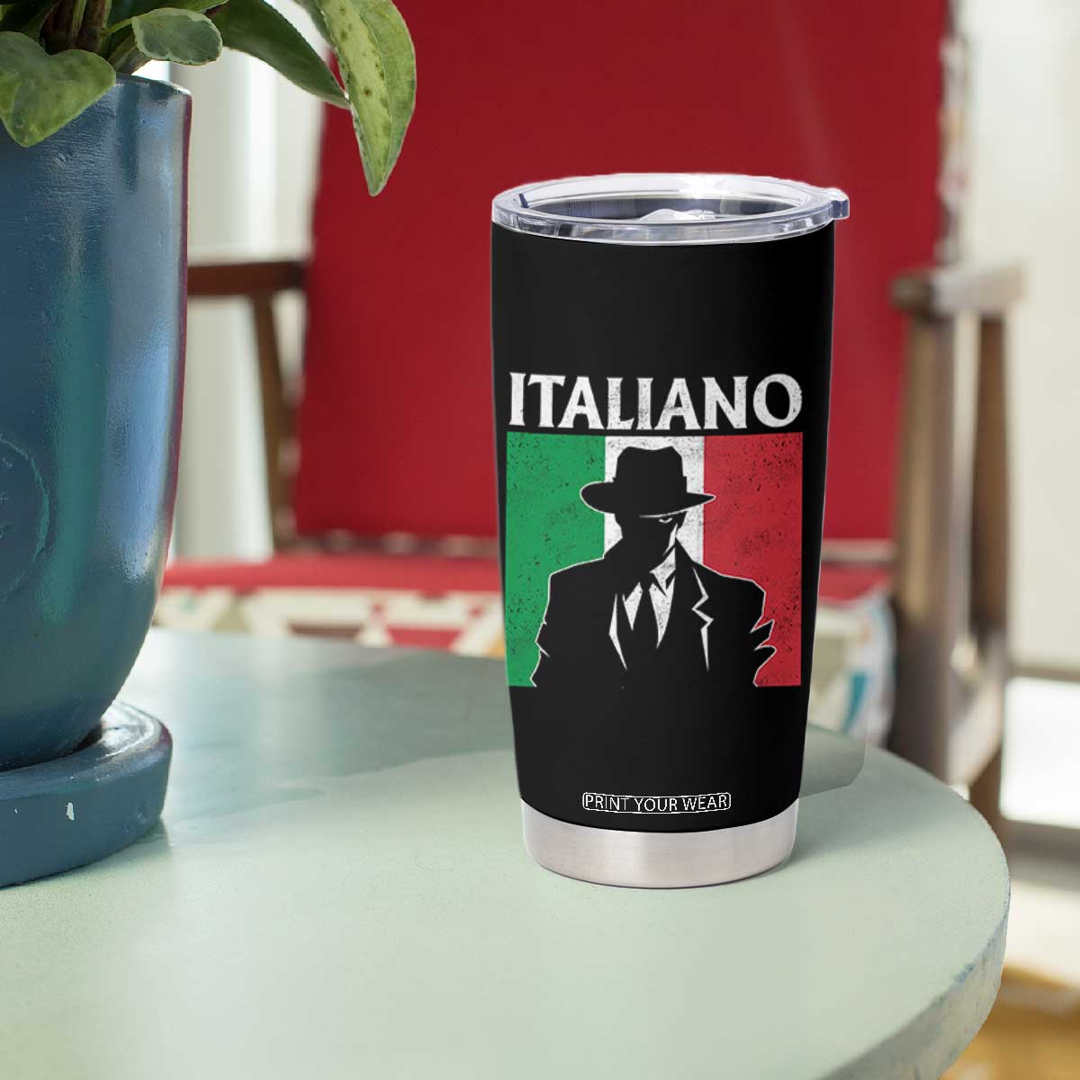 Italiano Italian Mafia Sicilian Gangster Italy Flag Tumbler Cup TS11 Print Your Wear