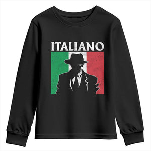 Italiano Italian Mafia Sicilian Gangster Italy Flag Youth Sweatshirt TS11 Black Print Your Wear
