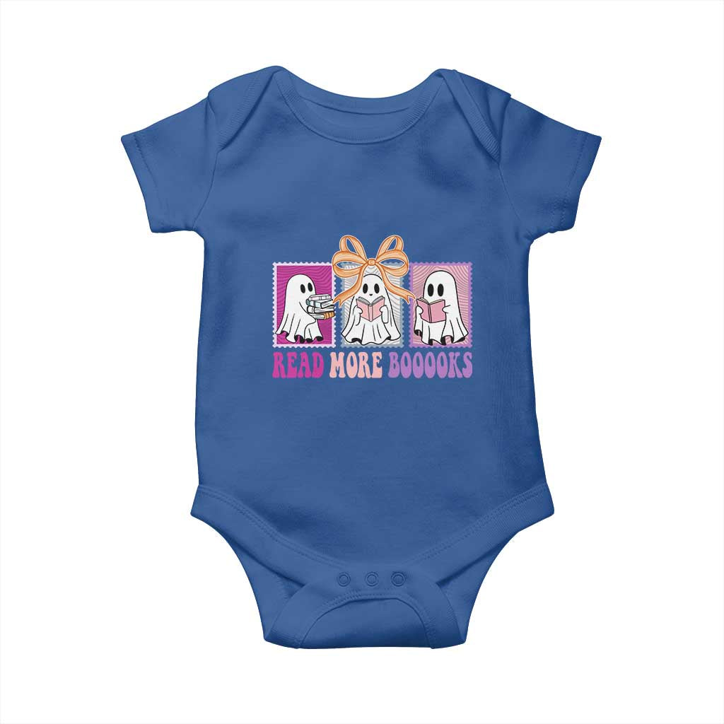 Halloween Teacher Baby Onesie Read More Boooooks Cute Ghost Reading Books TS11 Royal Blue Print Your Wear