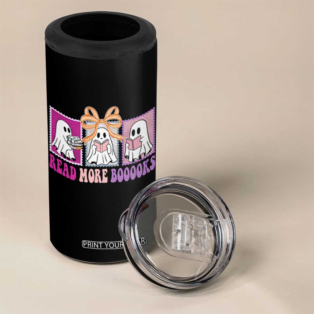Halloween Teacher 4 in 1 Can Cooler Tumbler Read More Boooooks Cute Ghost Reading Books TS11 Print Your Wear