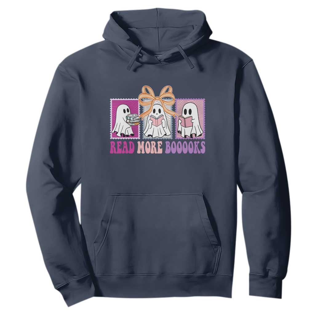 Halloween Teacher Hoodie Read More Boooooks Cute Ghost Reading Books TS11 Navy Print Your Wear