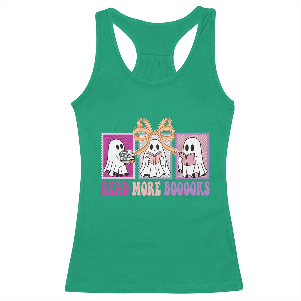 Halloween Teacher Racerback Tank Top Read More Boooooks Cute Ghost Reading Books TS11 Irish Green Print Your Wear