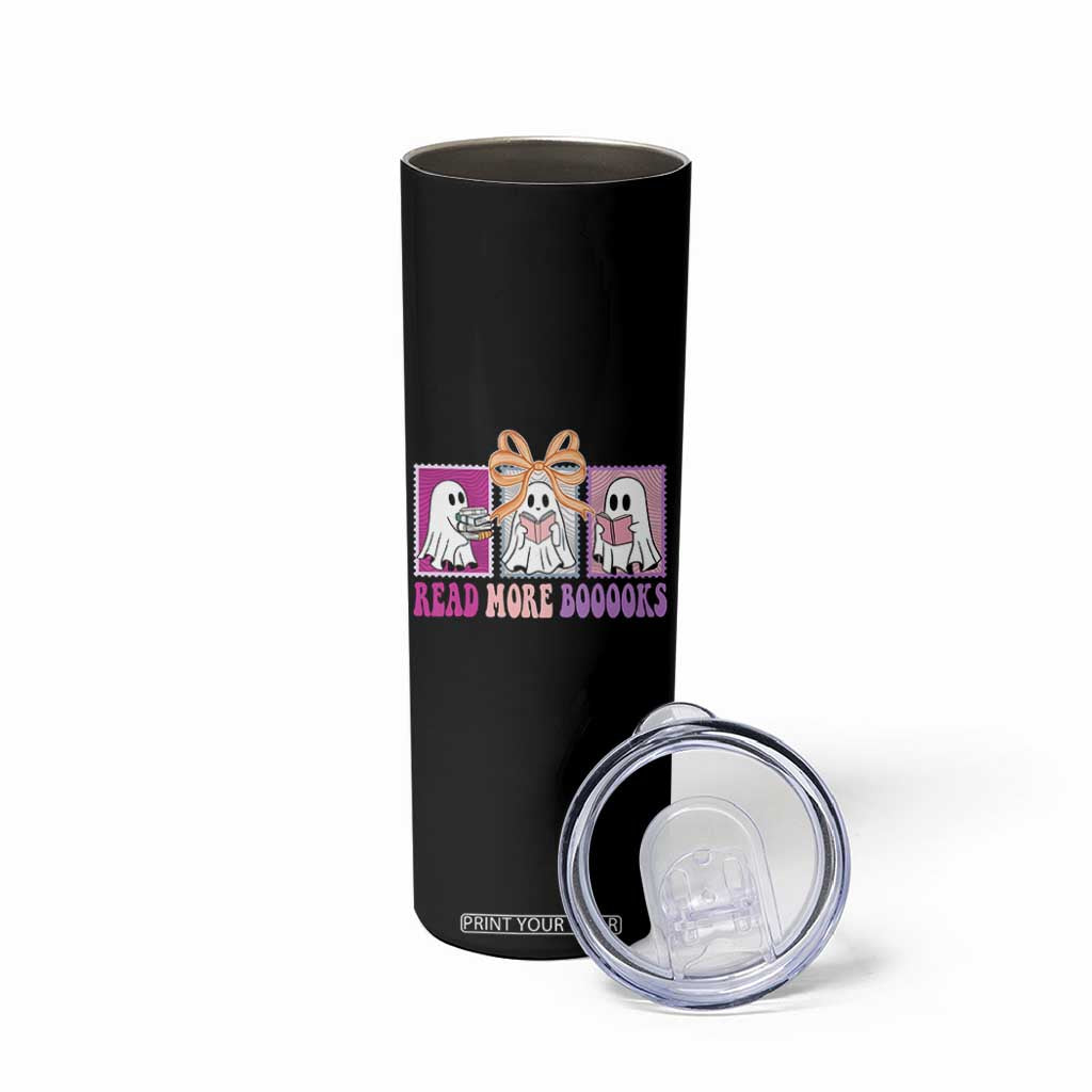 Halloween Teacher Skinny Tumbler Read More Boooooks Cute Ghost Reading Books TS11 Print Your Wear