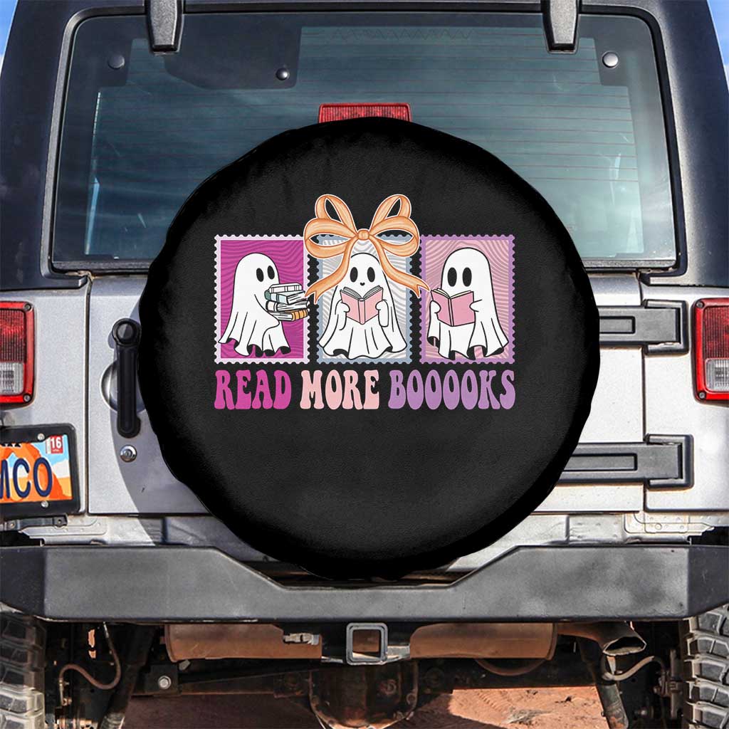 Halloween Teacher Spare Tire Cover Read More Boooooks Cute Ghost Reading Books TS11 No hole Black Print Your Wear