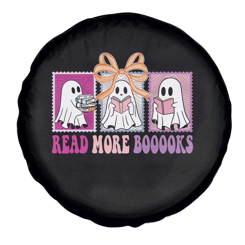 Halloween Teacher Spare Tire Cover Read More Boooooks Cute Ghost Reading Books TS11 Print Your Wear