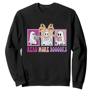 Halloween Teacher Sweatshirt Read More Boooooks Cute Ghost Reading Books TS11 Black Print Your Wear