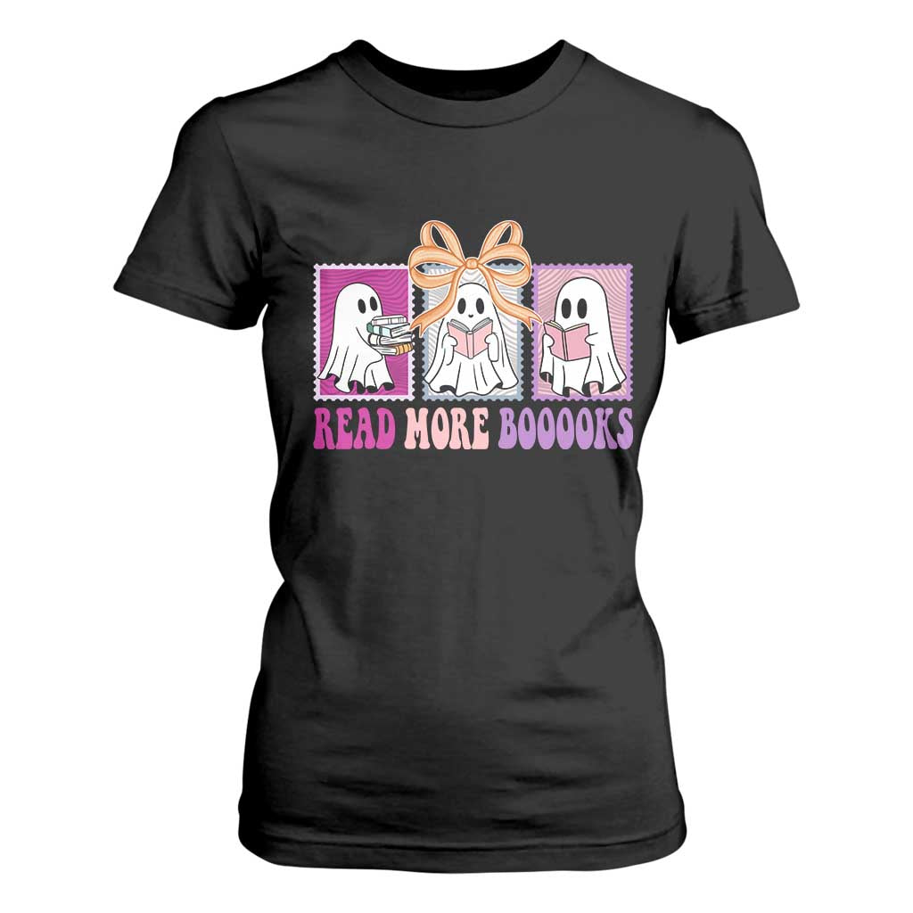 Halloween Teacher T Shirt For Women Read More Boooooks Cute Ghost Reading Books TS11 Black Print Your Wear