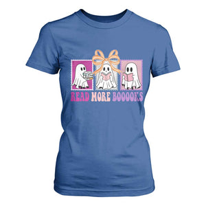 Halloween Teacher T Shirt For Women Read More Boooooks Cute Ghost Reading Books TS11 Royal Blue Print Your Wear