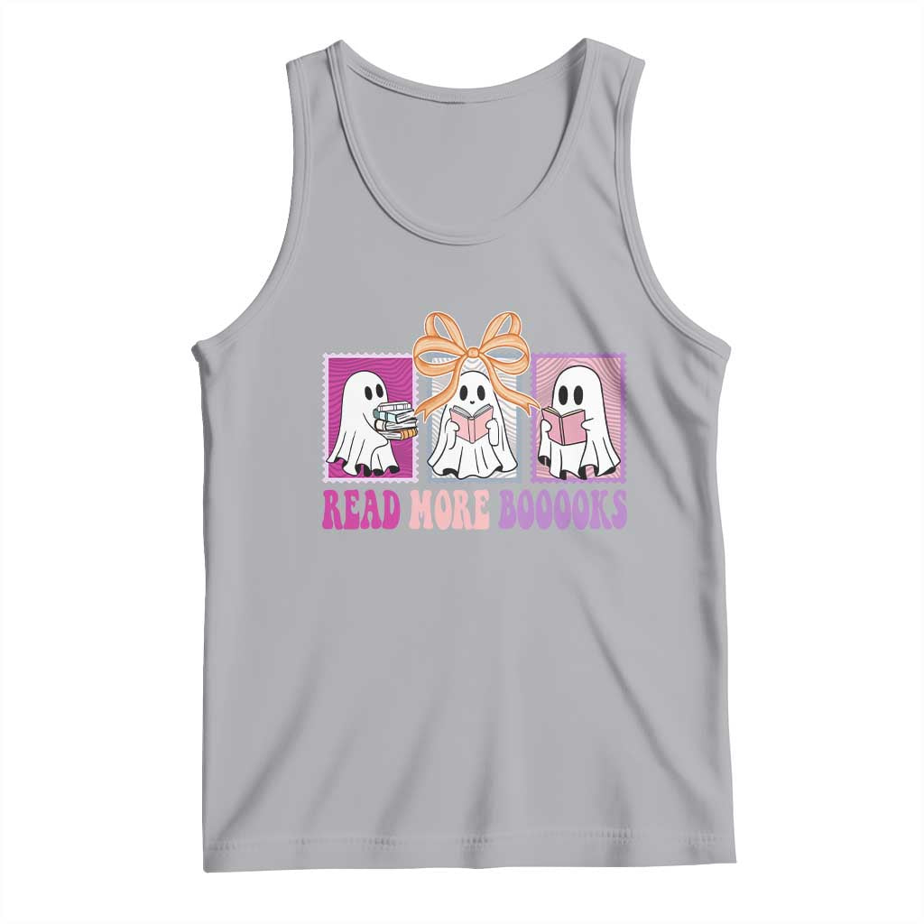 Halloween Teacher Tank Top Read More Boooooks Cute Ghost Reading Books TS11 Athletic Heather Print Your Wear