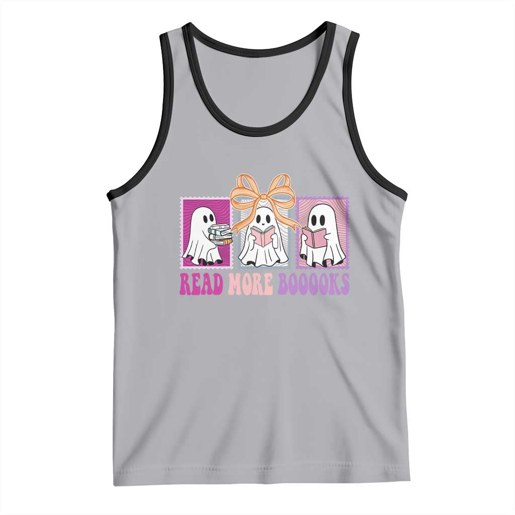 Halloween Teacher Tank Top Read More Boooooks Cute Ghost Reading Books TS11 Athletic Heather Black Print Your Wear