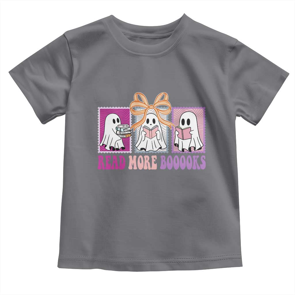 Halloween Teacher Toddler T Shirt Read More Boooooks Cute Ghost Reading Books TS11 Charcoal Print Your Wear