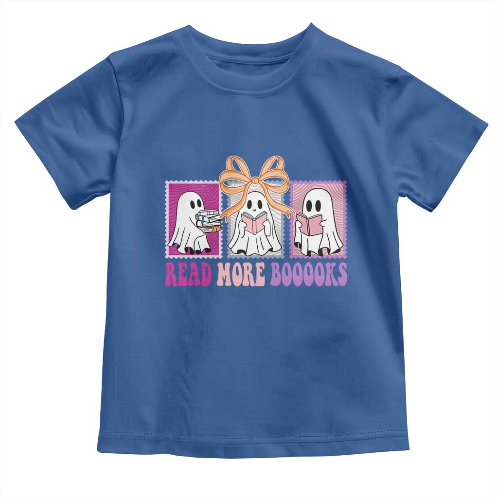 Halloween Teacher Toddler T Shirt Read More Boooooks Cute Ghost Reading Books TS11 Royal Blue Print Your Wear