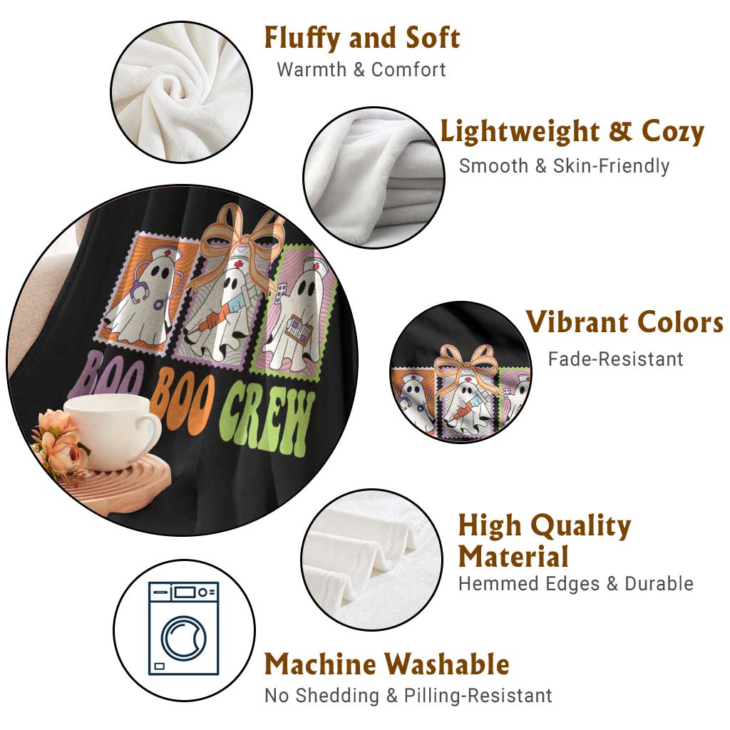 Halloween Nurse Throw Blanket Boo Boo Crew Cute Spooky Ghost TS11 Print Your Wear