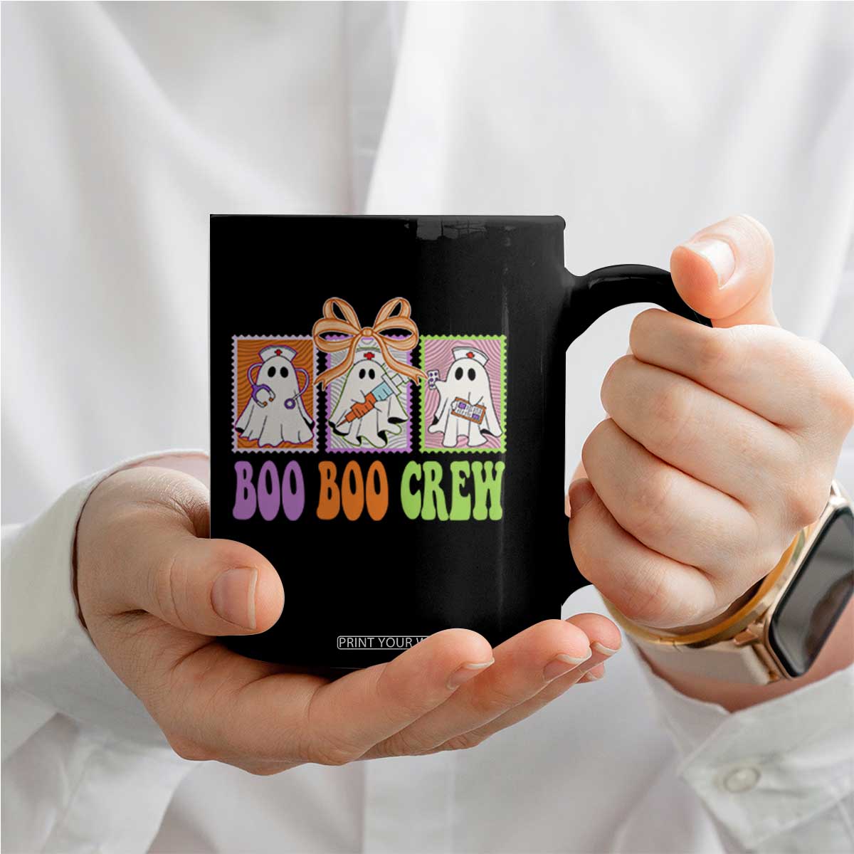 Halloween Nurse Coffee Mug Boo Boo Crew Cute Spooky Ghost TS11 Print Your Wear