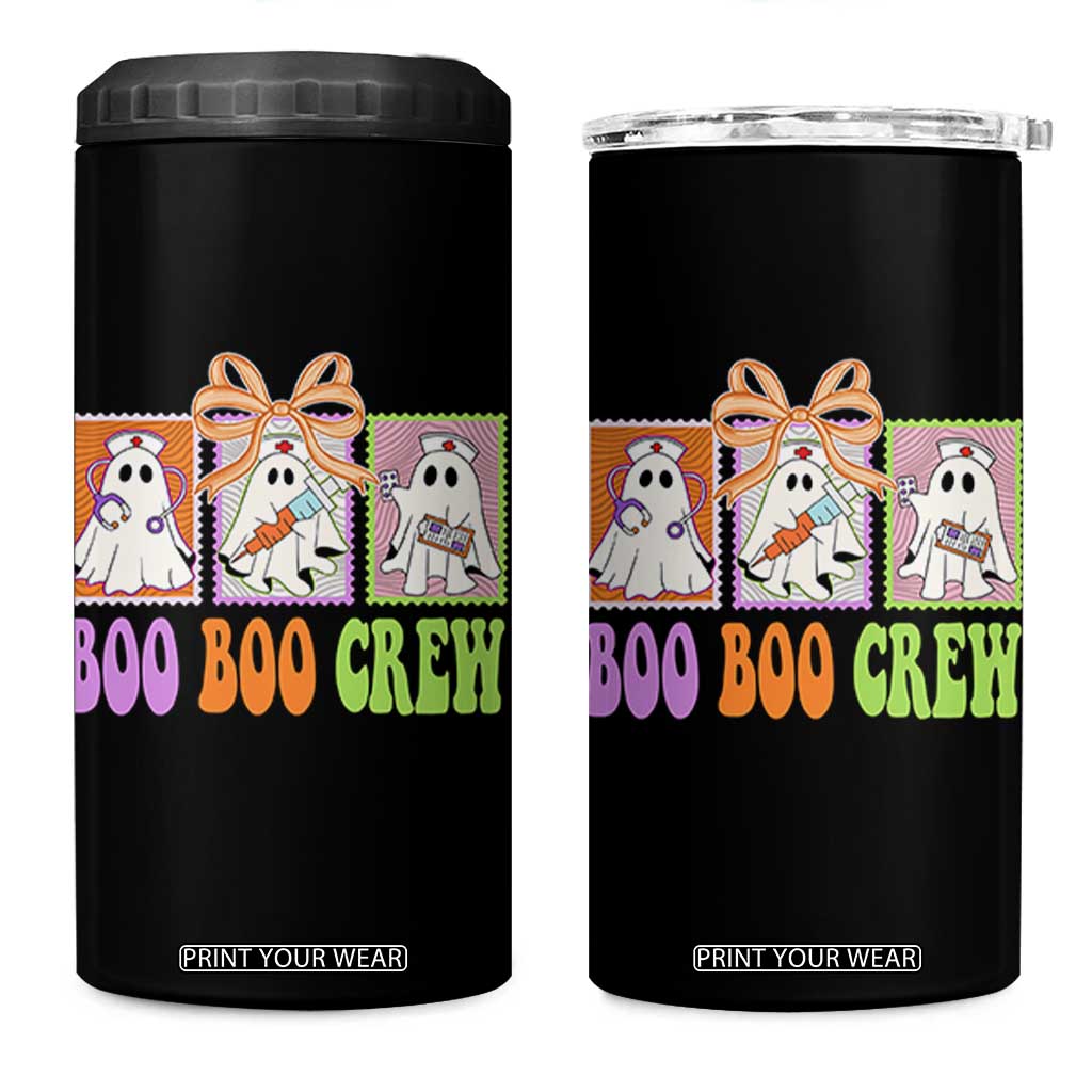 Halloween Nurse 4 in 1 Can Cooler Tumbler Boo Boo Crew Cute Spooky Ghost TS11 One Size: 16 oz Black Print Your Wear