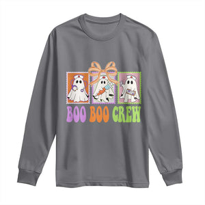 Halloween Nurse Long Sleeve Shirt Boo Boo Crew Cute Spooky Ghost TS11 Charcoal Print Your Wear