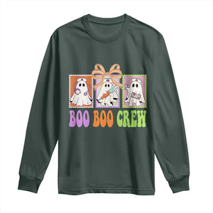 Halloween Nurse Long Sleeve Shirt Boo Boo Crew Cute Spooky Ghost TS11 Dark Forest Green Print Your Wear