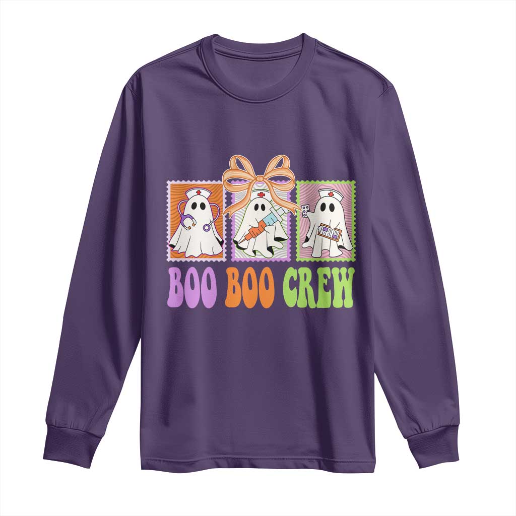Halloween Nurse Long Sleeve Shirt Boo Boo Crew Cute Spooky Ghost TS11 Purple Print Your Wear