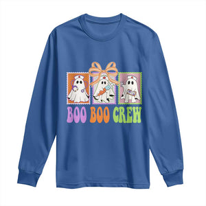 Halloween Nurse Long Sleeve Shirt Boo Boo Crew Cute Spooky Ghost TS11 Royal Blue Print Your Wear