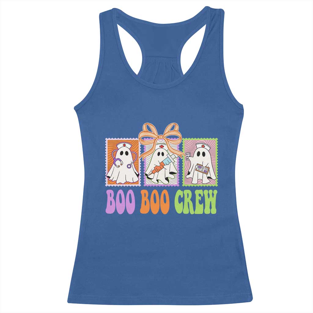 Halloween Nurse Racerback Tank Top Boo Boo Crew Cute Spooky Ghost TS11 Royal Blue Print Your Wear