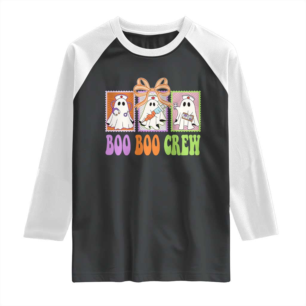 Halloween Nurse Raglan Shirt Boo Boo Crew Cute Spooky Ghost TS11 Black White Print Your Wear