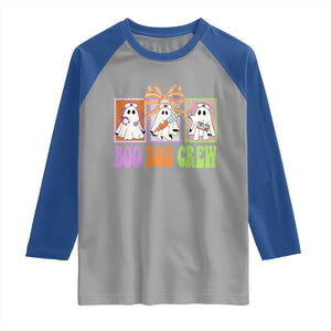 Halloween Nurse Raglan Shirt Boo Boo Crew Cute Spooky Ghost TS11 Sport Gray Royal Print Your Wear