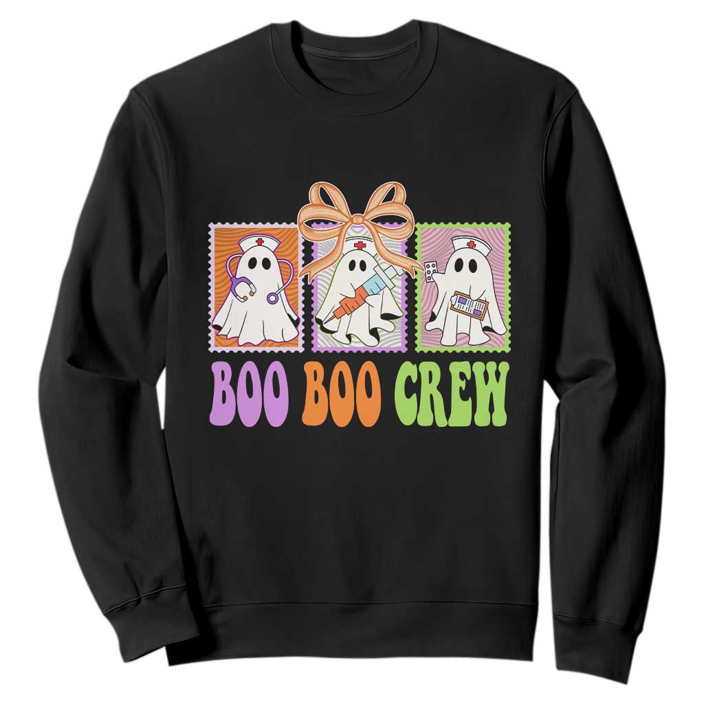 Halloween Nurse Sweatshirt Boo Boo Crew Cute Spooky Ghost TS11 Black Print Your Wear