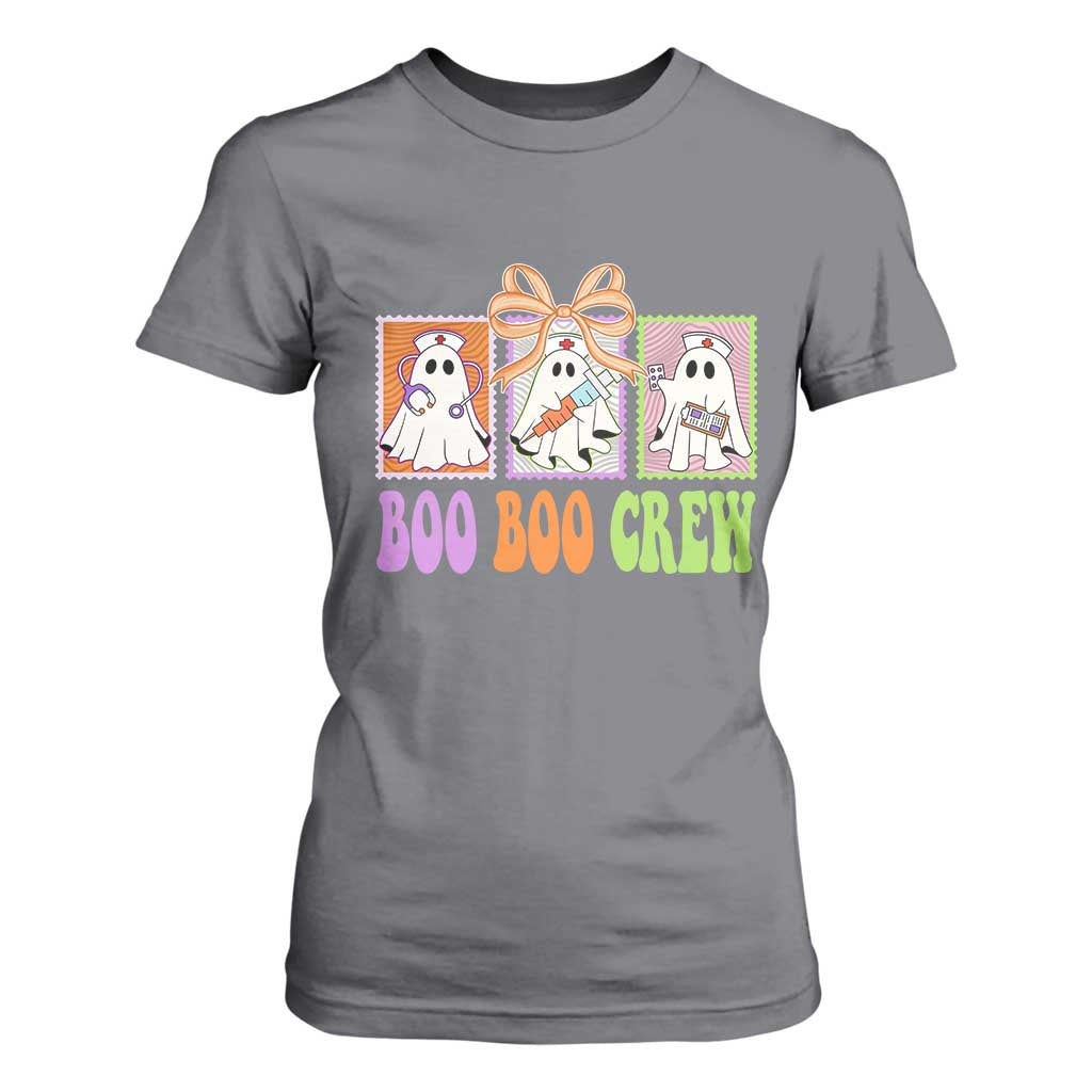 Halloween Nurse T Shirt For Women Boo Boo Crew Cute Spooky Ghost TS11 Charcoal Print Your Wear