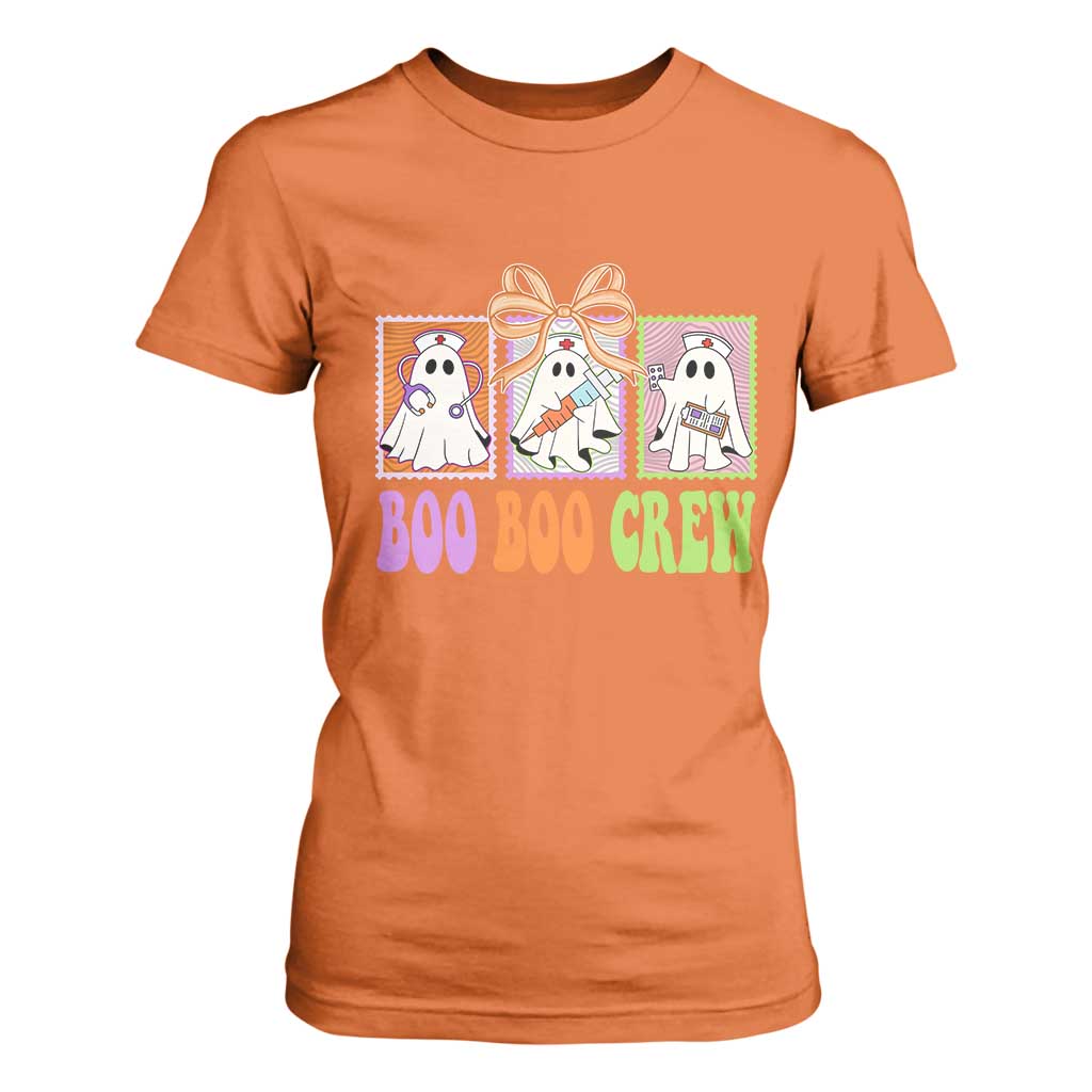 Halloween Nurse T Shirt For Women Boo Boo Crew Cute Spooky Ghost TS11 Orange Print Your Wear
