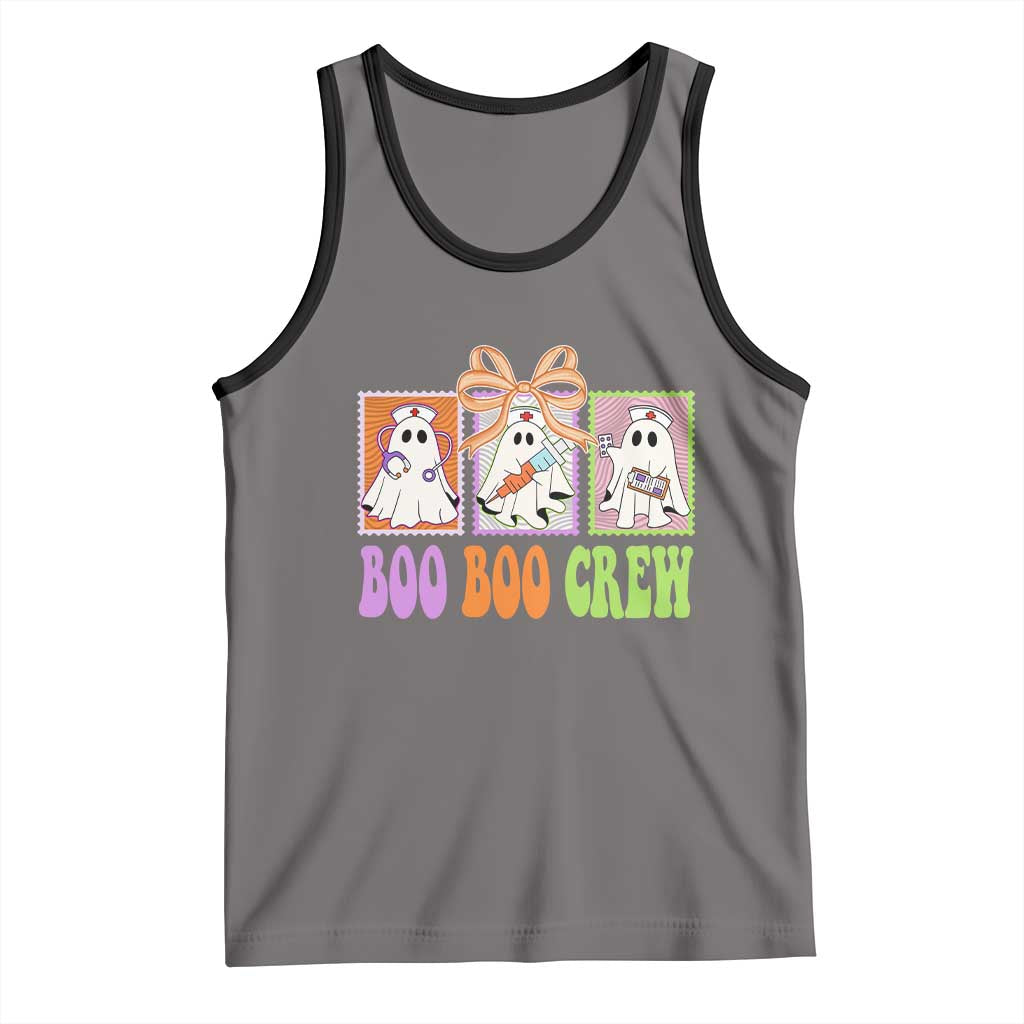 Halloween Nurse Tank Top Boo Boo Crew Cute Spooky Ghost TS11 Deep Heather Black Print Your Wear