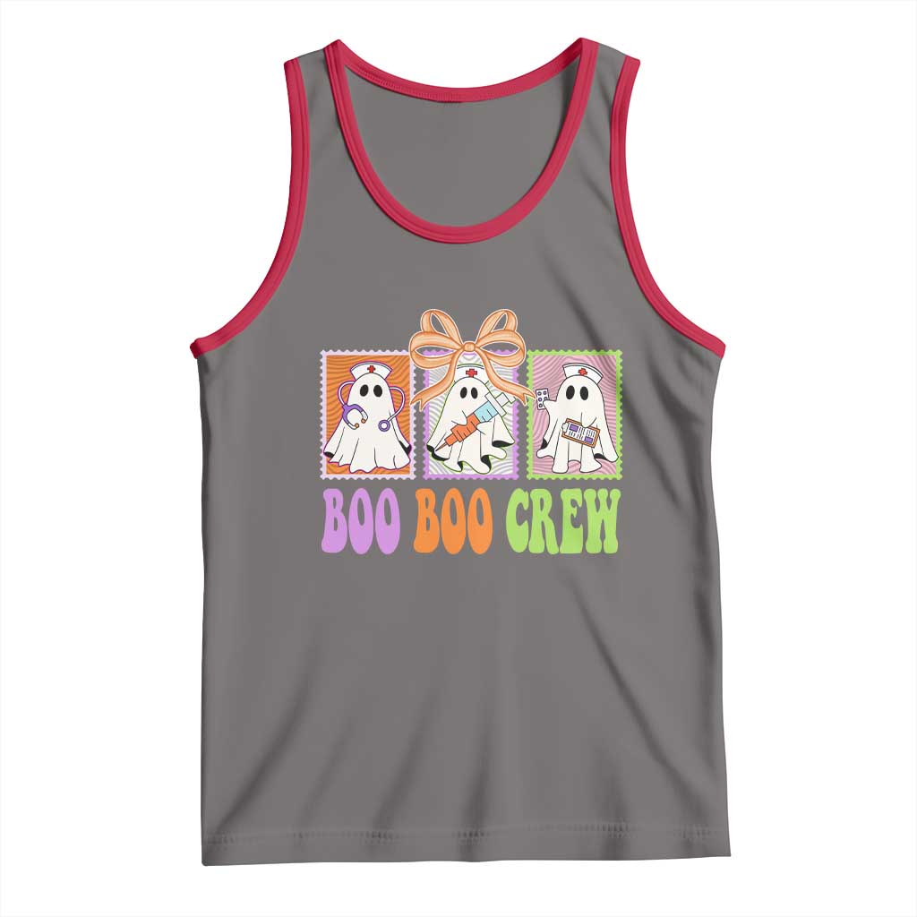 Halloween Nurse Tank Top Boo Boo Crew Cute Spooky Ghost TS11 Deep Heather Red Print Your Wear