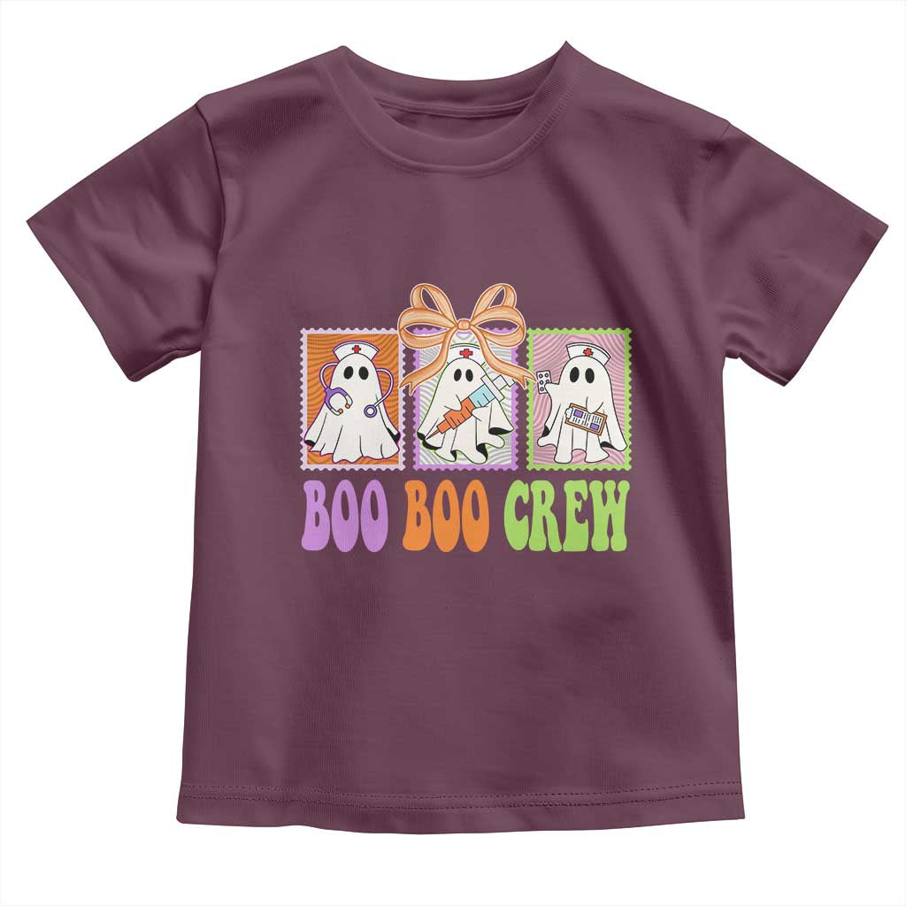 Halloween Nurse Toddler T Shirt Boo Boo Crew Cute Spooky Ghost TS11 Maroon Print Your Wear