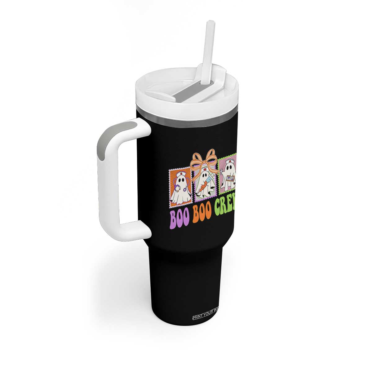 Halloween Nurse Tumbler With Handle Boo Boo Crew Cute Spooky Ghost TS11 Print Your Wear