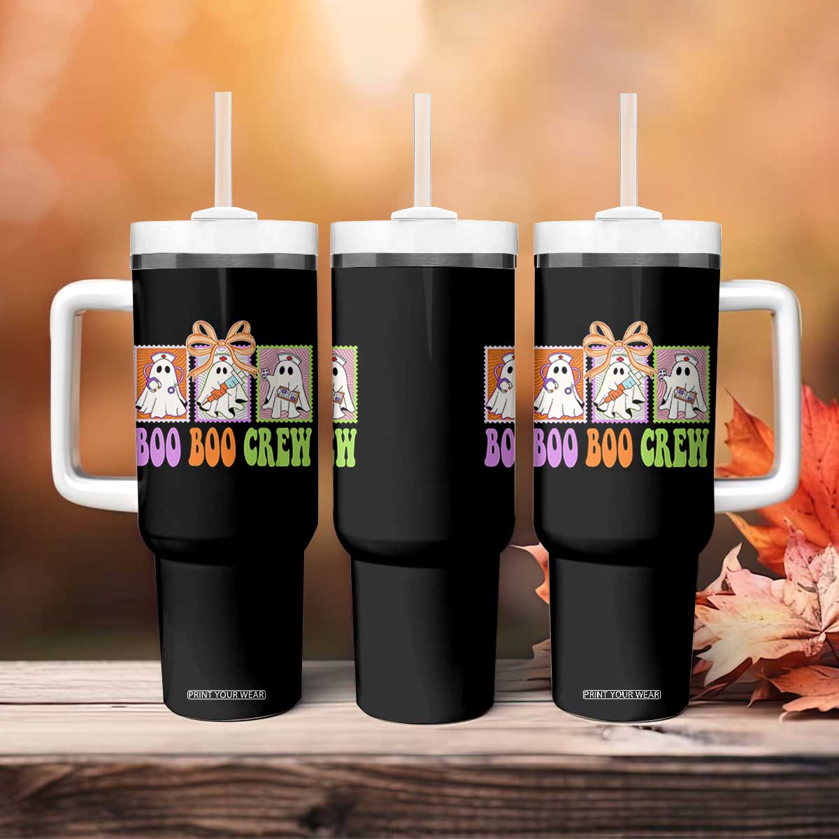 Halloween Nurse Tumbler With Handle Boo Boo Crew Cute Spooky Ghost TS11 Print Your Wear