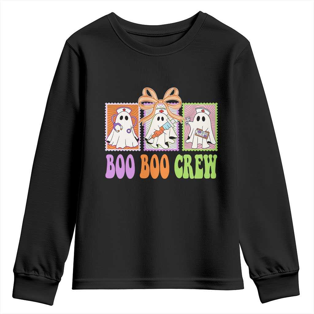 Halloween Nurse Youth Sweatshirt Boo Boo Crew Cute Spooky Ghost TS11 Black Print Your Wear