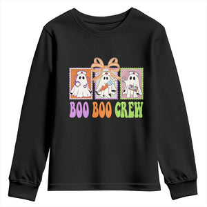 Halloween Nurse Youth Sweatshirt Boo Boo Crew Cute Spooky Ghost TS11 Black Print Your Wear